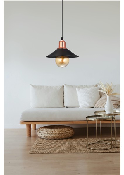 Alaca Tekli Sarkıt Avize – Siyah Fötr Şapka Tasarımlı, Modern, Ayarlanabilir ve Paslanmaz modelleri