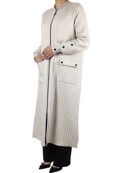 Kadın Önü Fermuarlı Üstten Cepli Kolağzı ve Yaka Ribanalı Mevsimlik Spor Kap modelleri