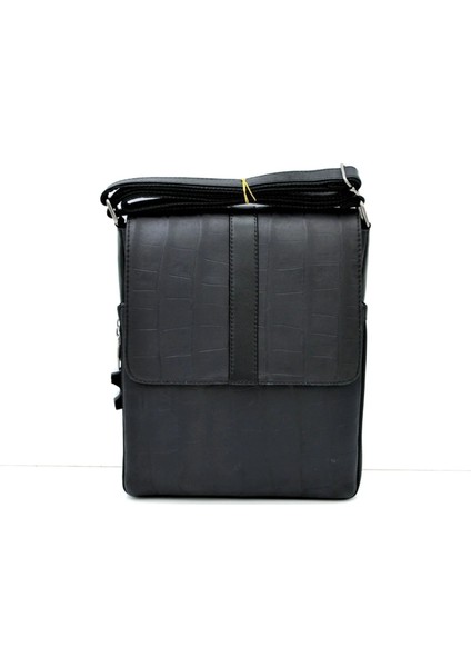 Viktor Siyah Kroko Hakiki Deri Omuz Postacı Çantası