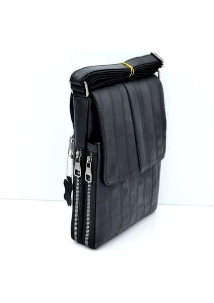 Viktor Siyah Kroko Hakiki Deri Omuz Postacı Çantası modelleri