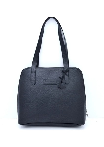 Matilda Siyah Hakiki Deri Omuz Çantası