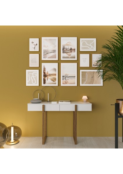 Misis 120 cm Çok Amaçlı Dresuar Parlak Beyaz & Mat Ceviz MDF Lam fiyatları