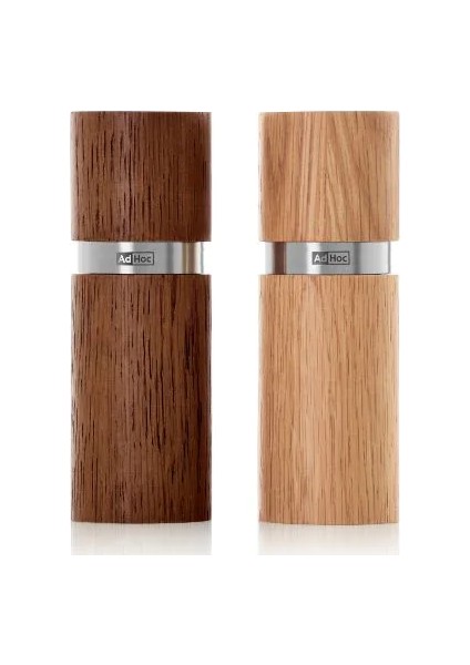 Set Tuz ve Karabiber Değirmeni Textura, Doğal Koyu ve Açık Meşe Ahşap