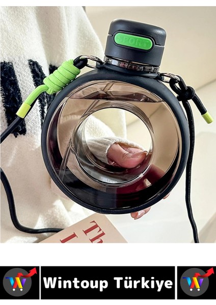 Premium Ergonomik Sızdırmaz Kapak Omuz Askılı Spor Okul Ofis Çok Şık Estetik Su Matarası 750 ml fırsatları