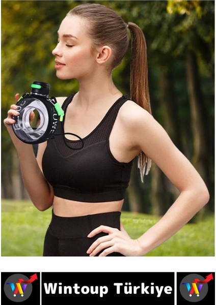 Premium Ergonomik Sızdırmaz Kapak Omuz Askılı Spor Okul Ofis Çok Şık Estetik Su Matarası 750 ml indirimleri