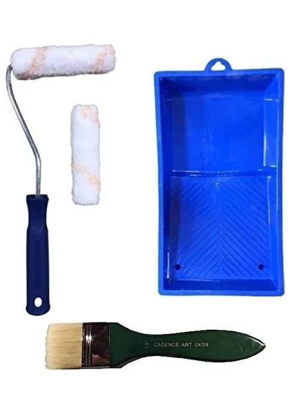 Saten Parmak Rulo Fırça Seti 4 Parça