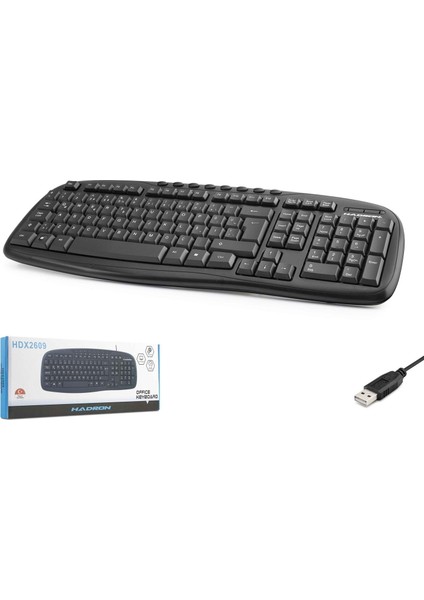 HDX2609 Türkçe-Q Multimedia 1.80MT USB Kablolu Klavye - Siyah