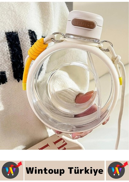 Premium Ergonomik Sızdırmaz Kapak Omuz Askılı Spor Okul Ofis Çok Şık Estetik Su Matarası 750 ml fırsatları