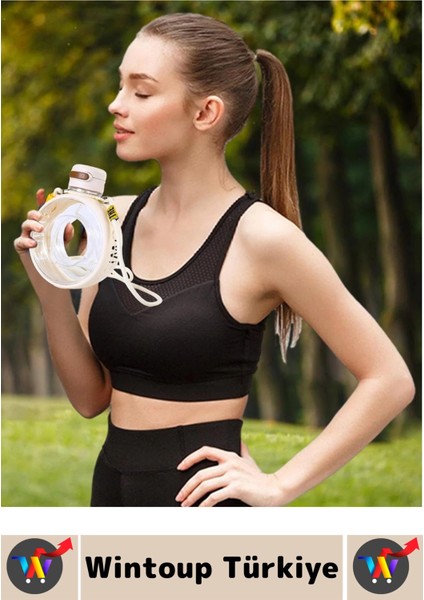 Premium Ergonomik Sızdırmaz Kapak Omuz Askılı Spor Okul Ofis Çok Şık Estetik Su Matarası 750 ml indirimleri