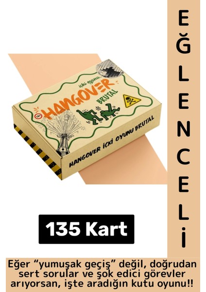 Eğlenceli Arkadaş Özel Gün Parti Cesur Görev Itiraf Oyun Hangover Içki Oyunu-Brutal 135 Kart