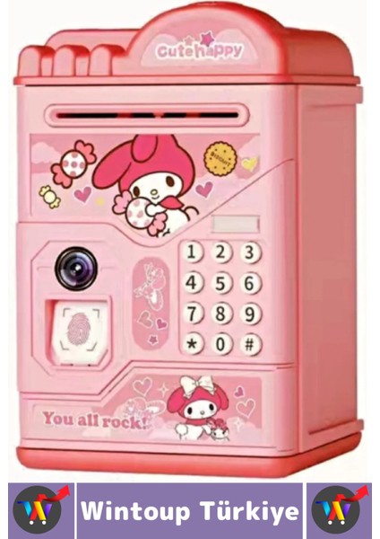 Eğlenceli Çocuk Para Biriktirme Alışkanlığı Kazandıran Kuromi Şifreli Parmak Izli Sesli Atm Kumbara fırsatları