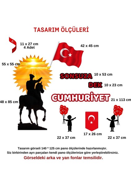 29 Ekim Cumhuriyet Bayramı Okul Pano Süsü fiyatları