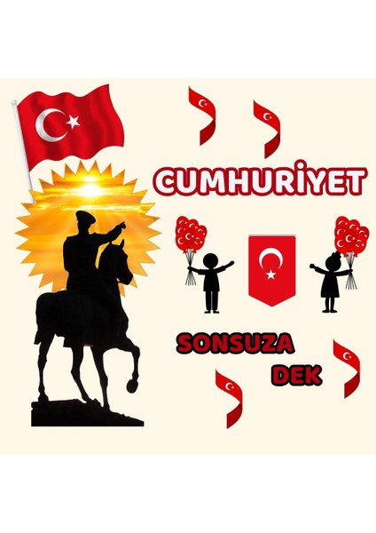 29 Ekim Cumhuriyet Bayramı Okul Pano Süsü modelleri