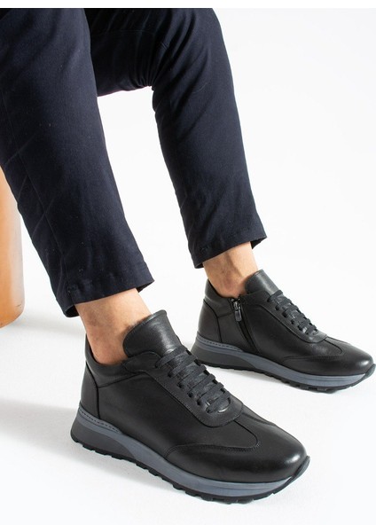 Meegora Elite Walk – Hakiki Deri Günlük Erkek Ayakkabı -Siyah