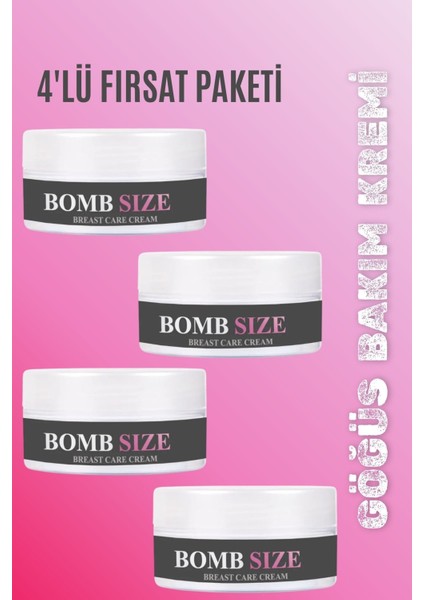 Bombsize Göğüsünüzü Büyütmenize Bakım Kremi 50 ml x 4 Adet