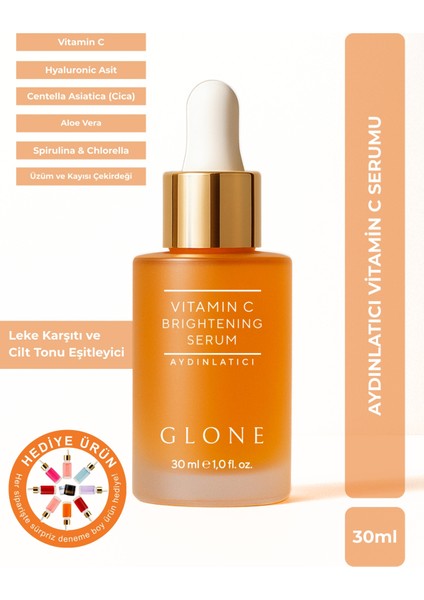 C Vitamini Aydınlatıcı Yüz Serumu | 30ml | Leke Karşıtı, Cilt Tonu Eşitleyici ve Işıltı Veren Formül