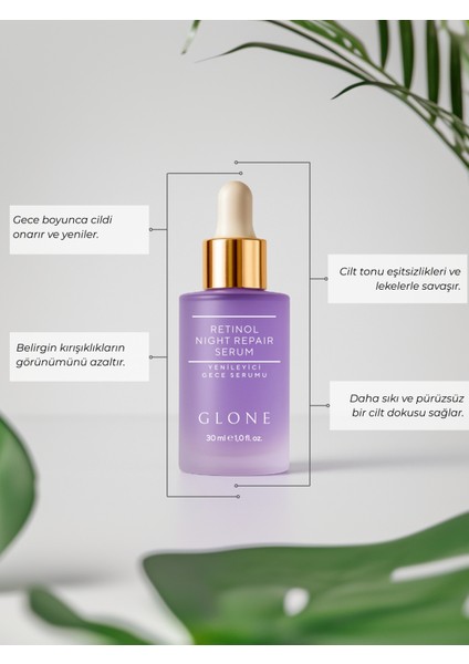 Retinol Gece Bakım Serumu | 30ml | Yaşlanma, Kırışıklık ve Leke Karşıtı Cilt Yenileyici Formül fırsatları