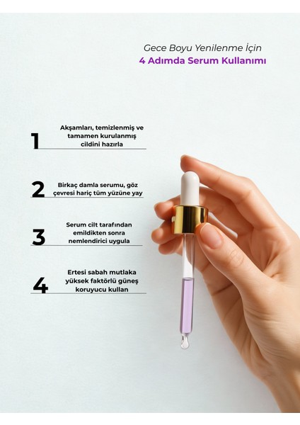 Retinol Gece Bakım Serumu | 30ml | Yaşlanma, Kırışıklık ve Leke Karşıtı Cilt Yenileyici Formül indirimleri