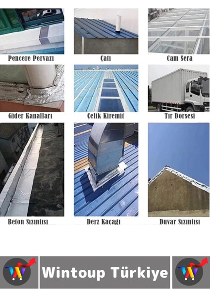 Ultra Güçlü Su Geçirmez Isıya Dayanıklı Alüminyum Izolasyon Tamirat 72 mm x 2 Metre Çamur Bant 5 Adt modelleri