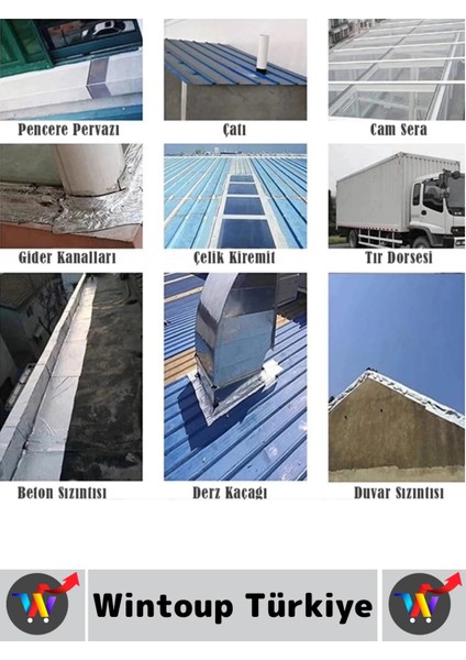 Ultra Güçlü Su Geçirmez Isıya Dayanıklı Alüminyum Izolasyon Tamirat 96 mm x 2 Metre Çamur Bant 2 Adt modelleri