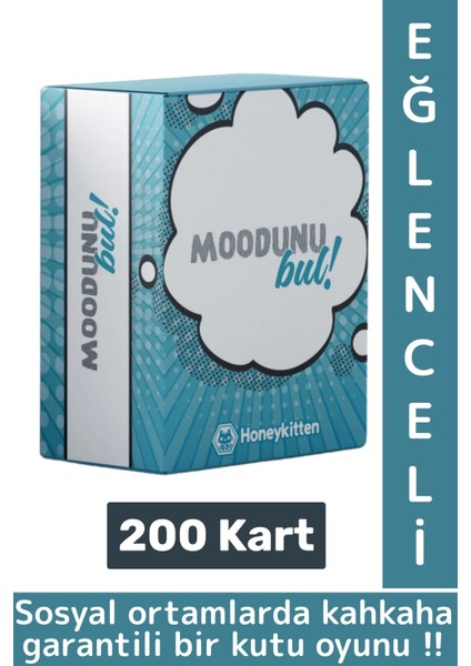 Eğlenceli Genç Yetişkin Arkadaş Yılbaşı Sosyalleşme Özel Gün Moodunu Bul-Mood Oyun Kartları 200 Kart