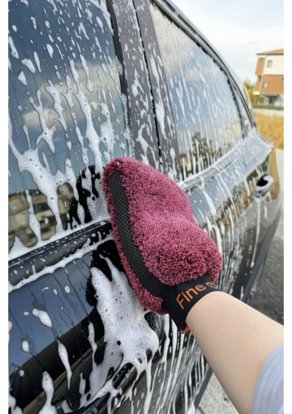 Yumuşak Dokunuş Sünger Destekli Mikrofiber Oto Yıkama Eldiveni | Yoğun Köpürtme, Çiziksiz Temizlik