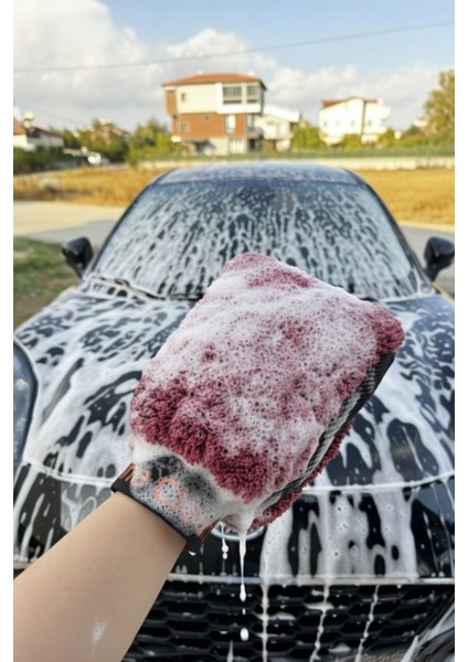 Yumuşak Dokunuş Sünger Destekli Mikrofiber Oto Yıkama Eldiveni | Yoğun Köpürtme, Çiziksiz Temizlik fiyatları