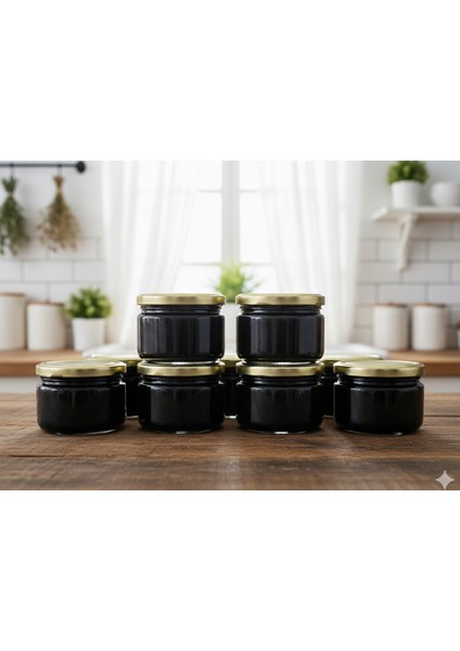 230 cc Cam Kavanoz 6'lı– Gold Metal Kapaklı, Şeffaf ve Sızdırmaz