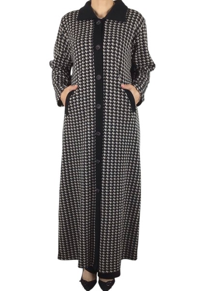 Kadın Desenli Önü Düğmeli Cepli Çelik Örgü Pardesü fiyatları