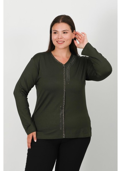 Taş Baskılı Penye Bluz 0611 modelleri