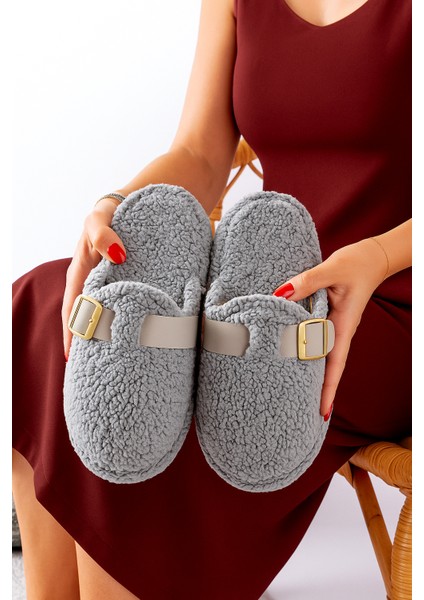 Kadın Ev Terliği Sessiz Taban Kemer Geçmeli Şık Giyim Çeyiz Bohça Misafir Terliği