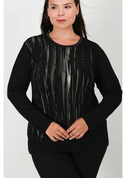 Taşlı ve Baskılı Penye Bluz 1100 indirimleri