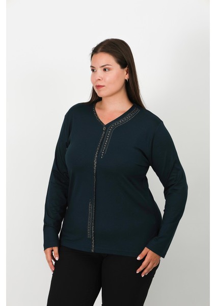 Taş Baskılı Penye Bluz 0611 modelleri