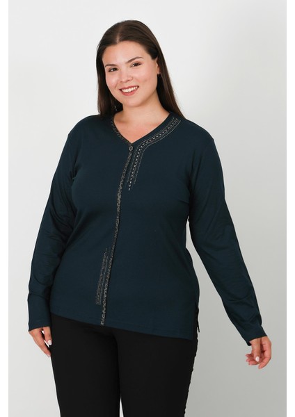 Taş Baskılı Penye Bluz 0611 indirimleri