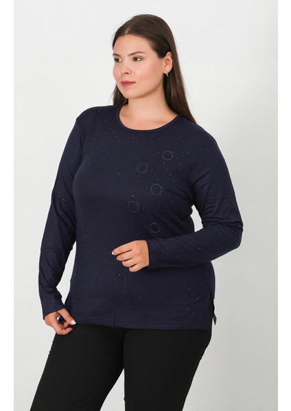 Taş Baskılı Penye Bluz