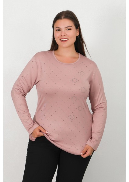 Taş Baskılı Penye Bluz