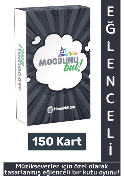 Eğlenceli Genç Yetişkin Arkadaş Müzik Oyunu Moodunu Bul-Lyric Vibe Oyun Kartları 150 Kart
