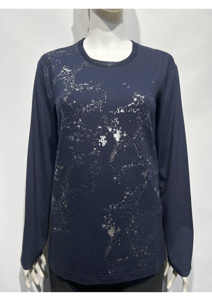 Baskılı Penye Bluz 0200