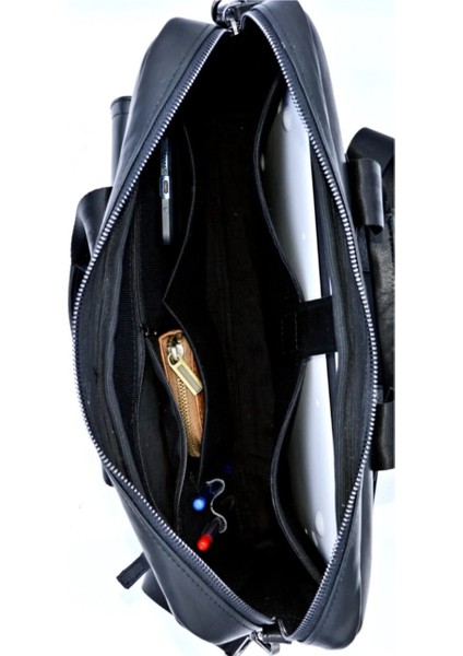 Randy Siyah Unisex Hakiki Deri Evrak&laptop Çantası