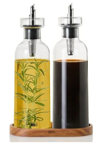 Set Öl ve Sirke Dispensörü Menage Aromapour, Altlık ile Birlikte modelleri