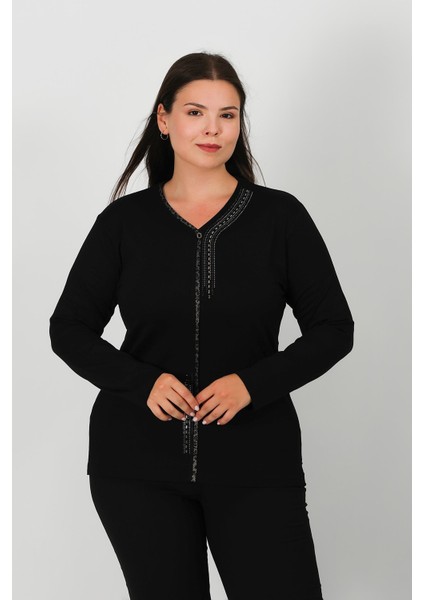 Taş Baskılı Penye Bluz 0611