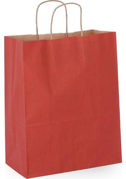 32*41*12 Kırmızı Kraft Saplı Kağıt Çanta 25 Adet fiyatları