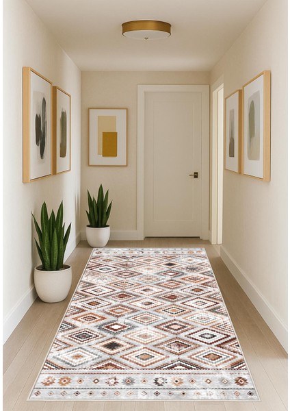 Gri Kilim Desen Dijital Baskı Salon Halısı Kaymaz Tabanlı Yıkanabilir Halı Yolluk fiyatları