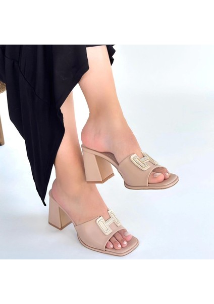 Caren Bej Cilt Topuklu Terlik fırsatları