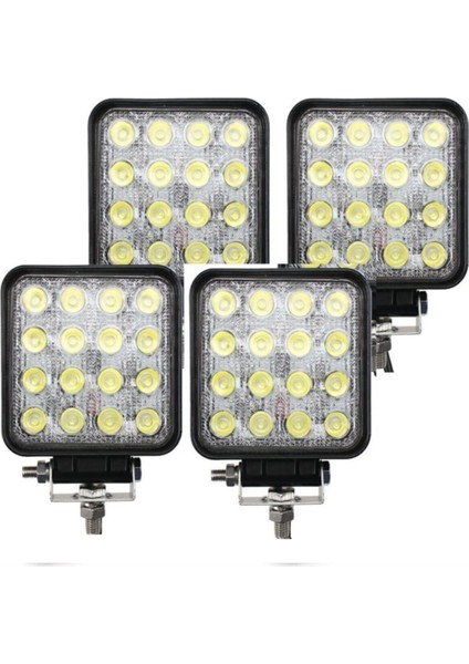 4 Adet 16 Ledli Off Road Çalışma ve Sis Lambası 48WATT 12 Volt