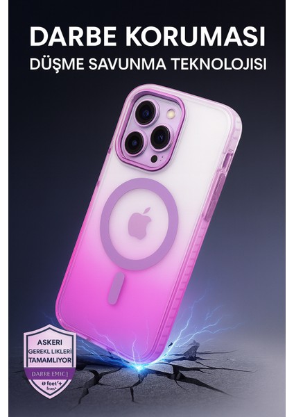 iphone 14 Pro Max Kılıf Magsafe Uyumlu Renk Geçişli Darbe Emici Degrade Kapak modelleri