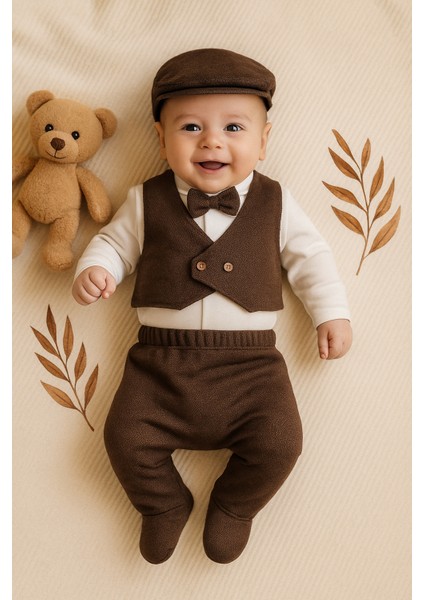 0-3 Ay Erkek Bebek Yeni Doğan Waffle 7'li Battaniyeli Alt Üst Takım Hastane Çıkışı Zıbın Seti