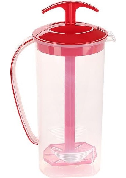 SY-4564 Plastik Uzun Karıştırıcılı Ayran Sürahi 1,75 Lt Kırmızı
