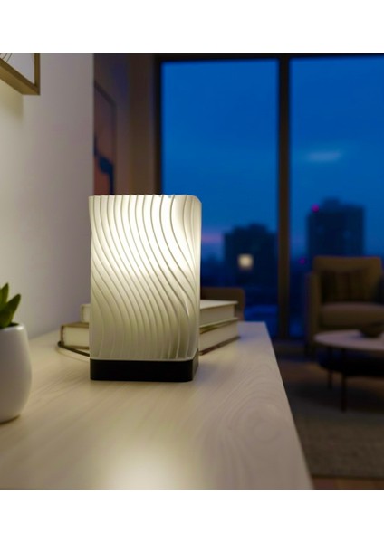 Modern Dalgalı Tasarım Abajur | Dekoratif Masa Lambası fiyatları