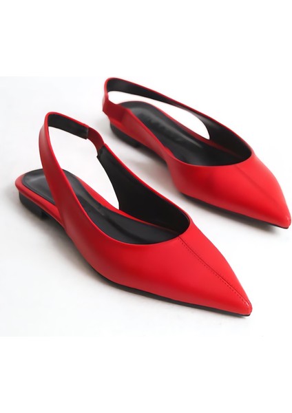 Kadın Lcy Babet – Kırmızı Cilt, Sivri Burun, Lastikli ve Konforlu Şık Tasarım fiyatları